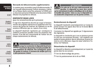 2012-2013 Fiat Doblò Owner's Manual | French