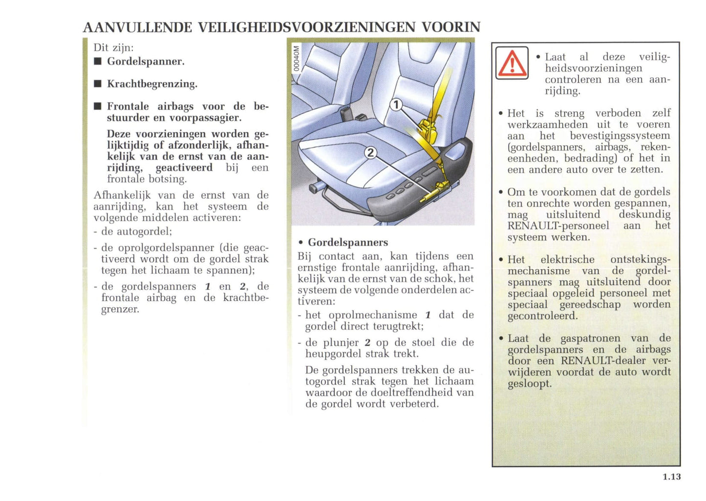 2002-2003 Renault Avantime Owner's Manual | Dutch