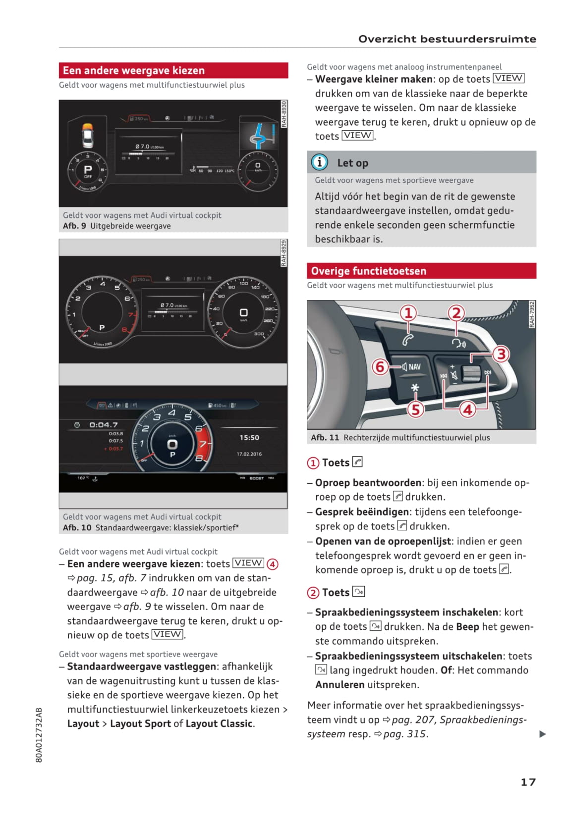 2017 Audi Q5 Owner's Manual | Dutch