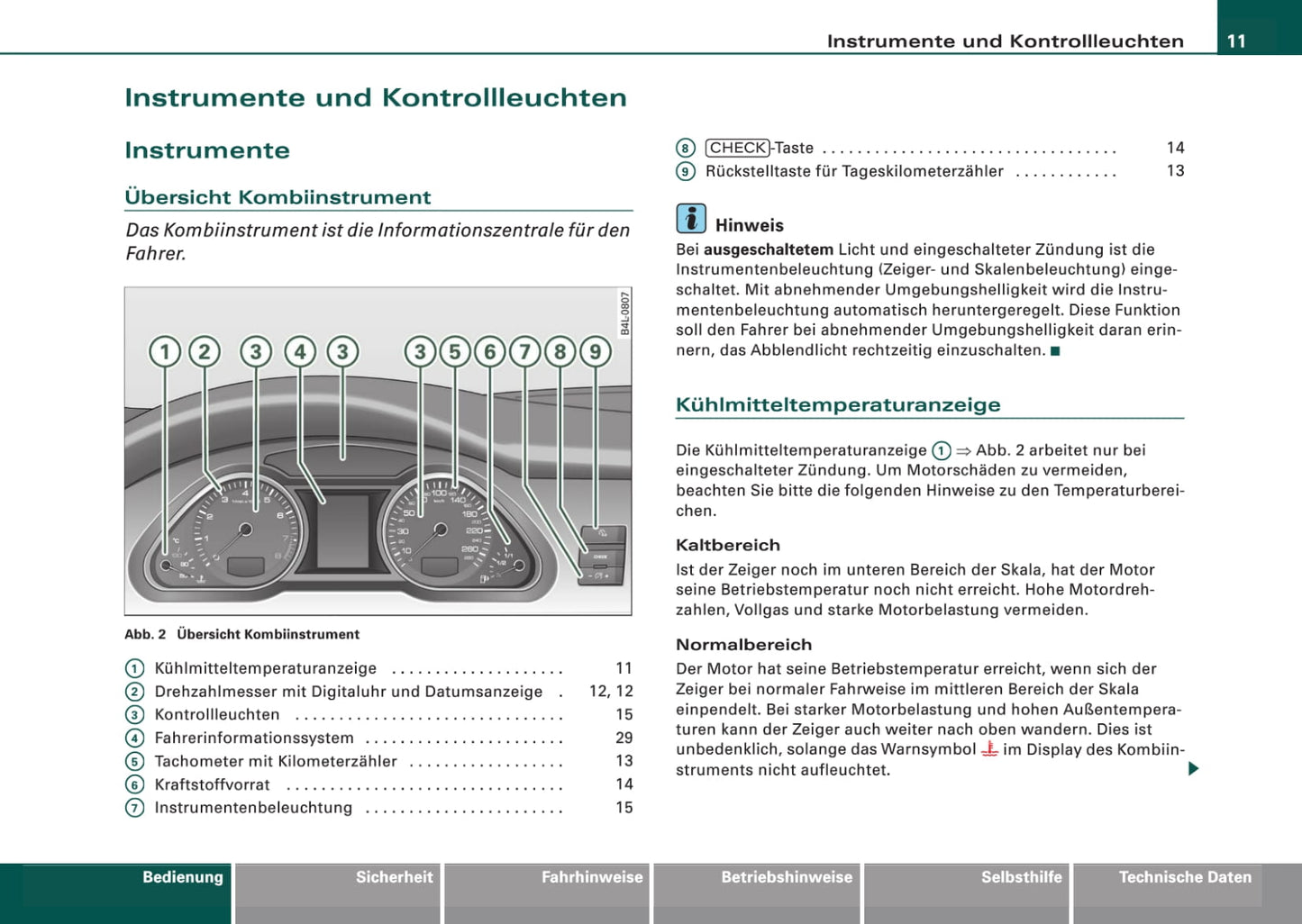 2008-2011 Audi A6 Owner's Manual | German