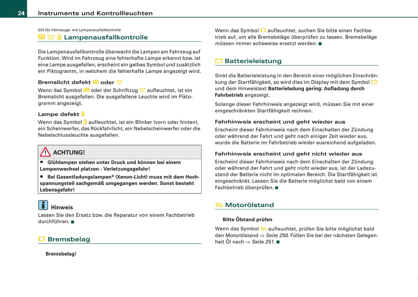 2008-2011 Audi A6 Owner's Manual | German