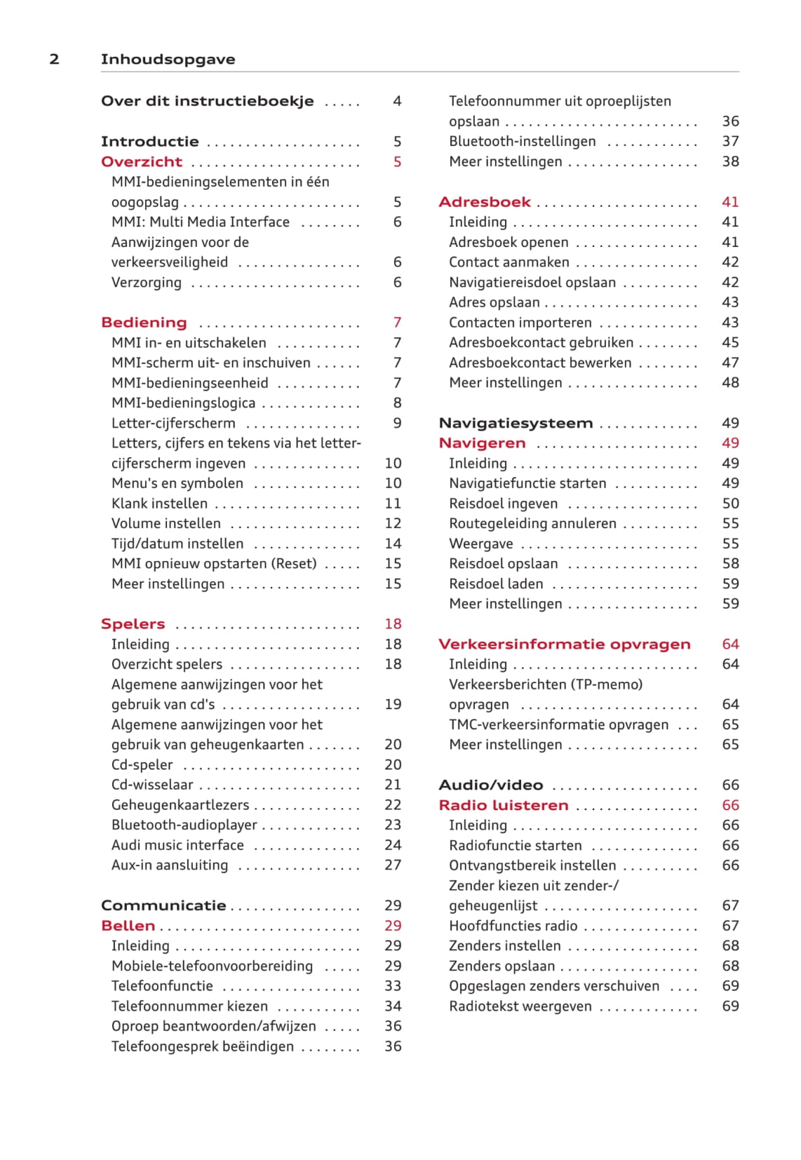 Audi MMI Handleiding 2013