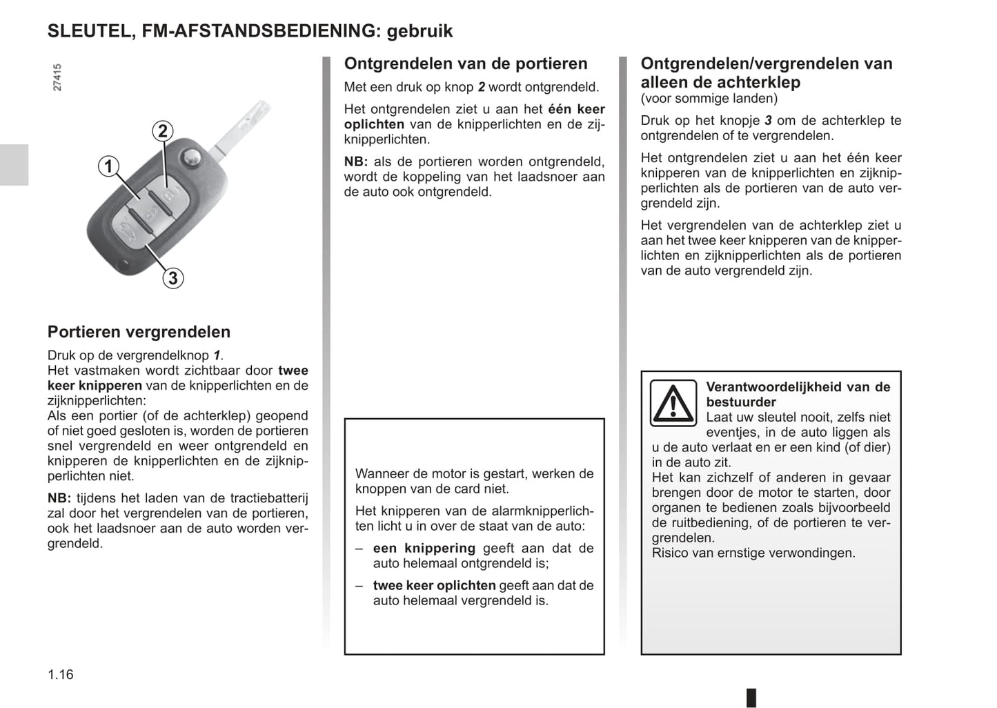 2012-2013 Renault Fluence Z.E. Owner's Manual | Dutch