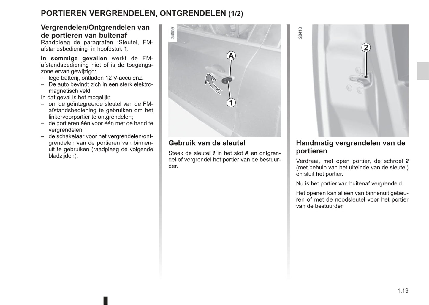 2012-2013 Renault Fluence Z.E. Owner's Manual | Dutch