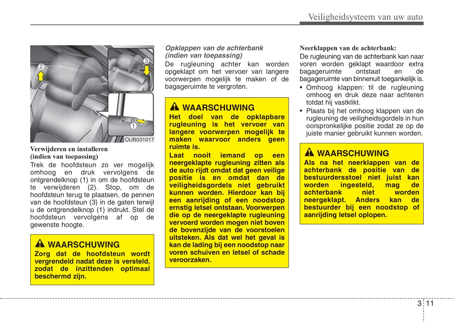 2011-2012 Kia Rio Owner's Manual | Dutch