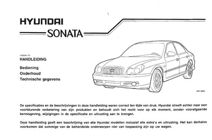 2001-2002 Hyundai Sonata Gebruikershandleiding | Nederlands