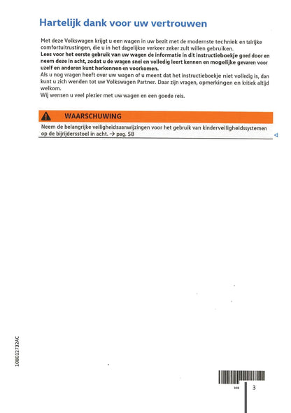 2020-2023 Volkswagen ID.3 Owner's Manual | Dutch