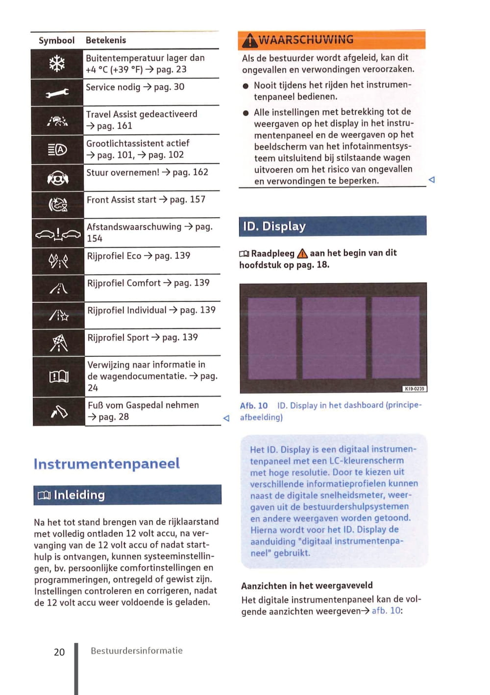 2020-2023 Volkswagen ID.3 Owner's Manual | Dutch