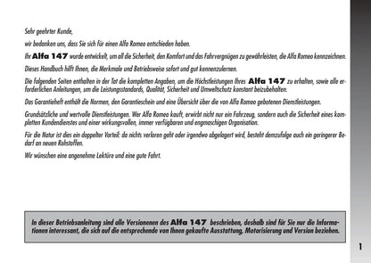 2007-2010 Alfa Romeo 147 Manuel du propriétaire | Allemand