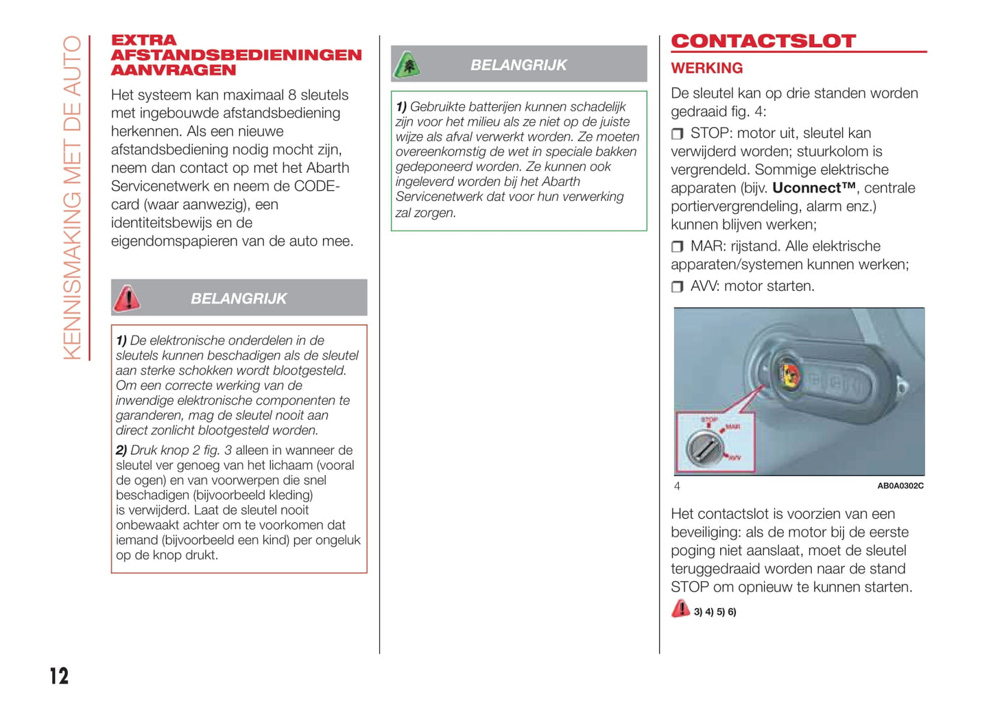 2016-2022 Abarth 595 Owner's Manual | Dutch