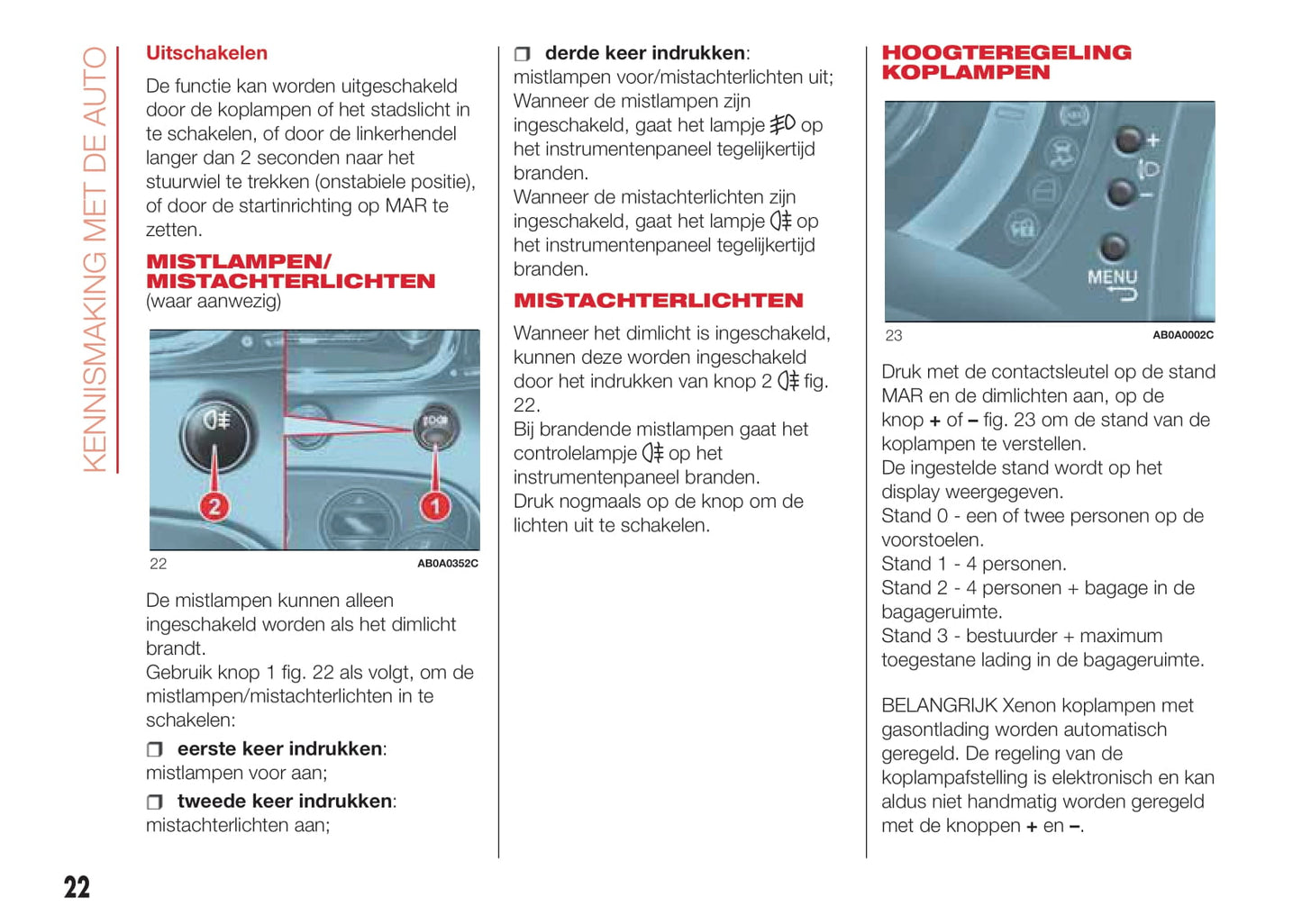 2016-2022 Abarth 595 Owner's Manual | Dutch