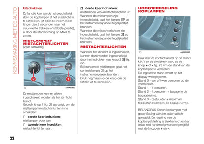 2016-2022 Abarth 595 Owner's Manual | Dutch