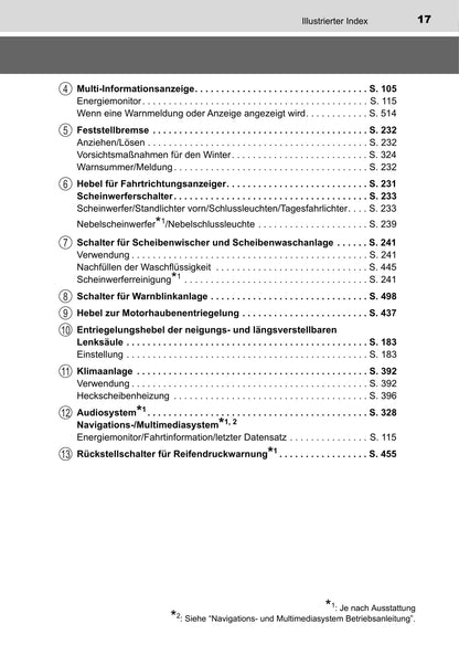 2016-2017 Toyota Auris Hybrid Owner's Manual | German