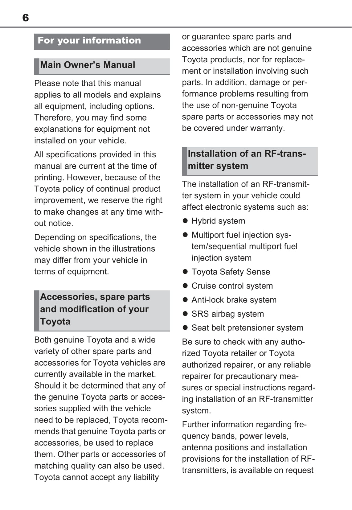 2020-2021 Toyota RAV4 Plug-in Hybrid Owner's Manual | English