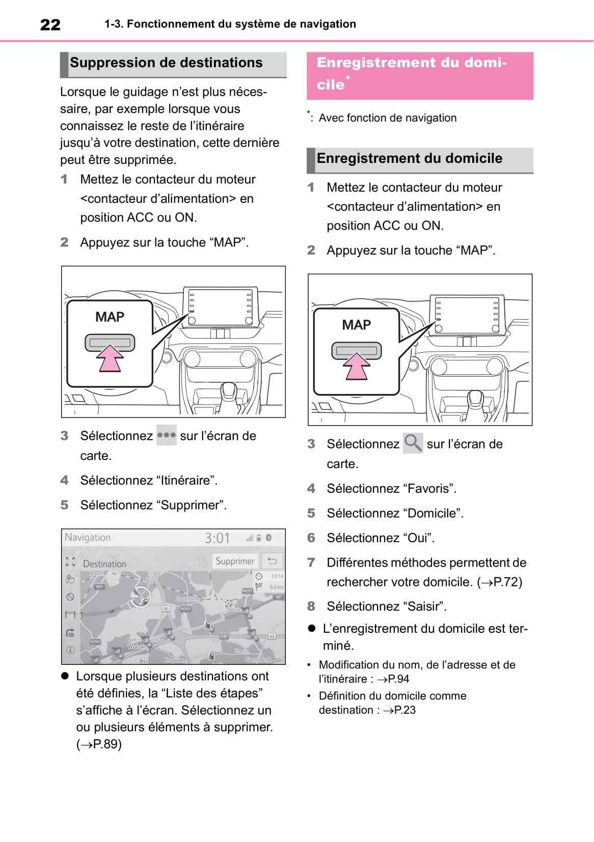 Toyota Touch Navigation Guide d'utilisation 2019