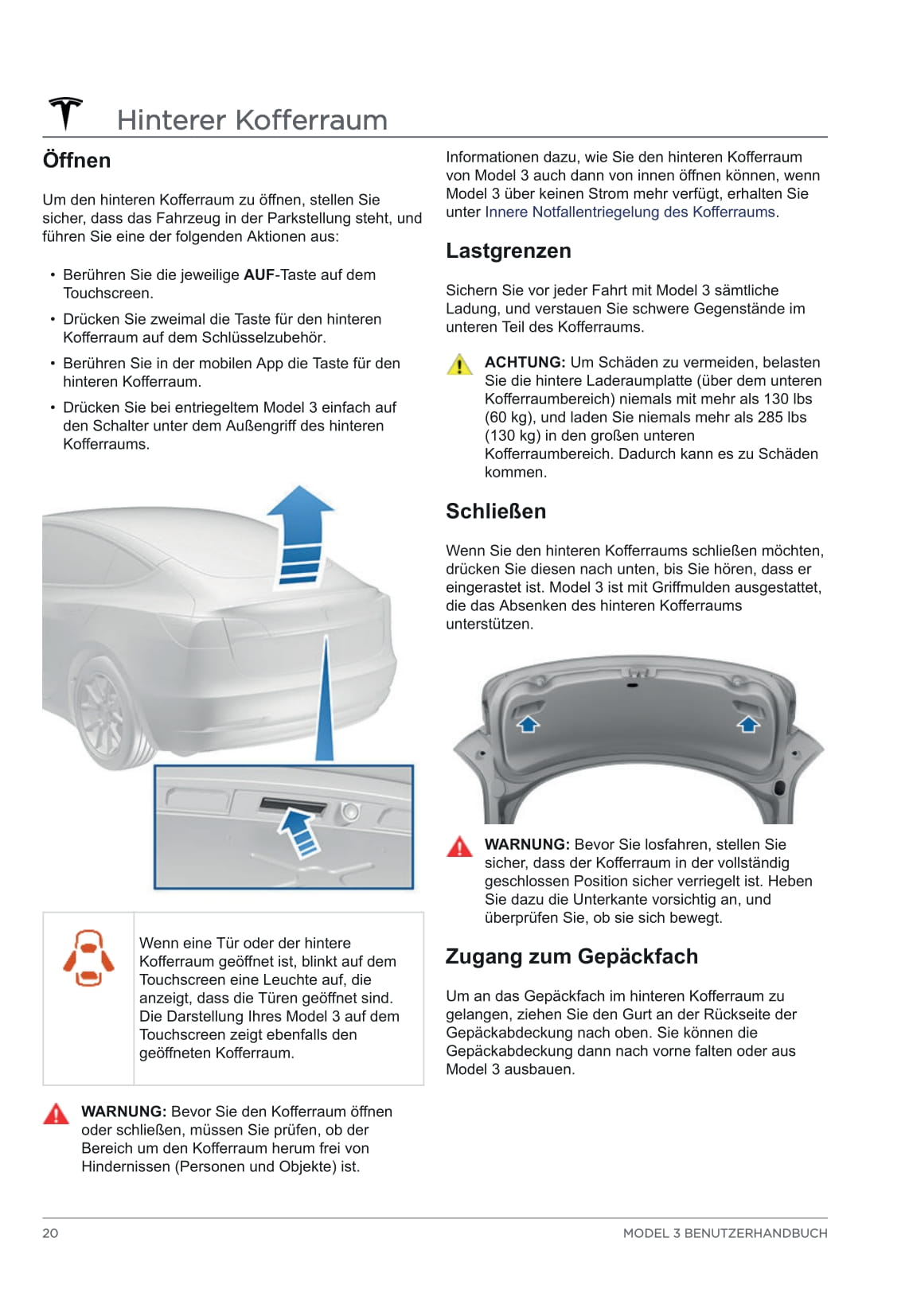 2020 Tesla Model 3 Owner's Manual | German