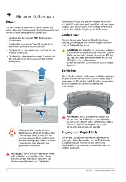 2020 Tesla Model 3 Owner's Manual | German