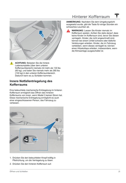 2020 Tesla Model 3 Owner's Manual | German