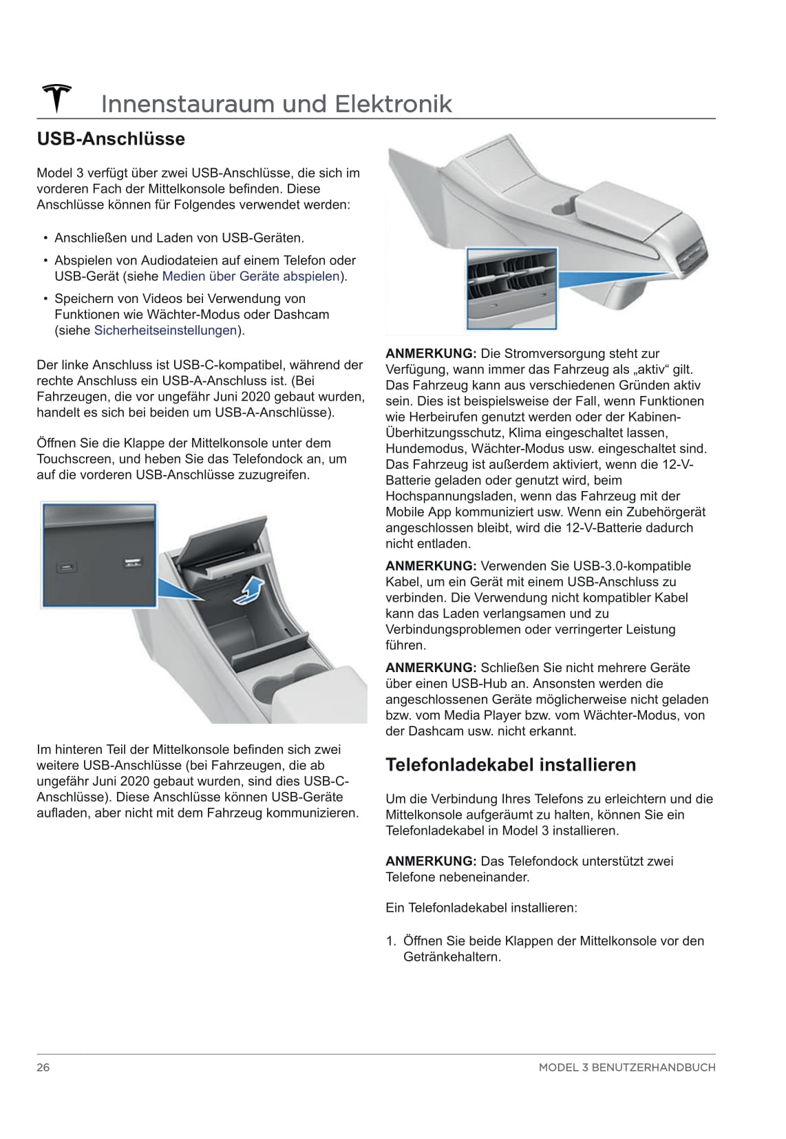 2020 Tesla Model 3 Owner's Manual | German