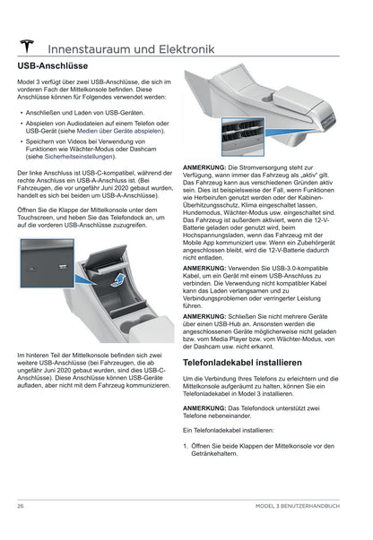 2020 Tesla Model 3 Owner's Manual | German
