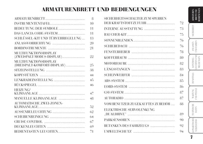 2008-2012 Lancia Musa Bedienungsanleitung | Deutsch