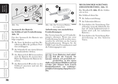 2008-2012 Lancia Musa Bedienungsanleitung | Deutsch