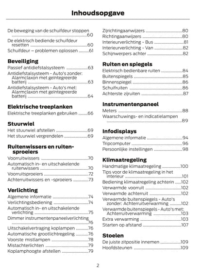 2020 Ford Transit Owner's Manual | Dutch