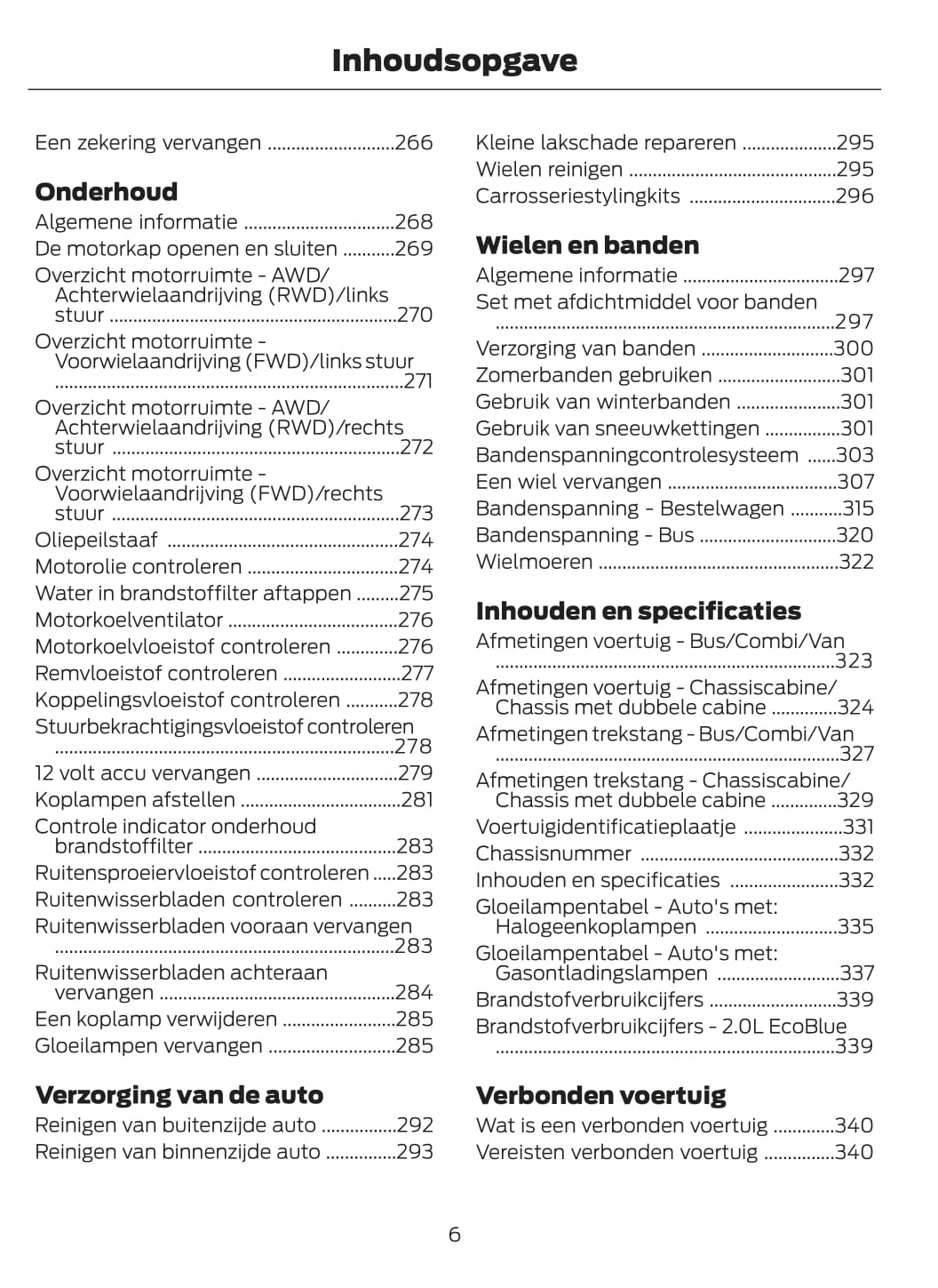 2020 Ford Transit Owner's Manual | Dutch