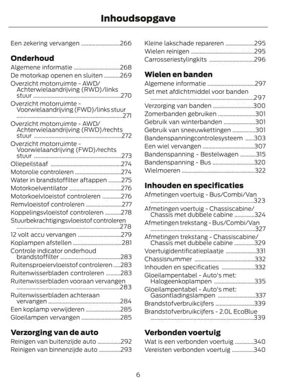 2020 Ford Transit Owner's Manual | Dutch