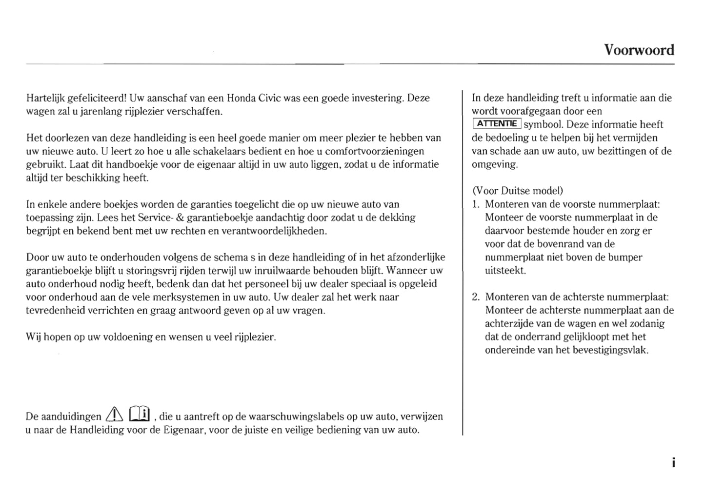 2006-2007 Honda Civic Gebruikershandleiding | Nederlands