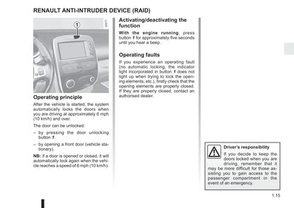 2015-2016 Renault Espace Owner's Manual | English