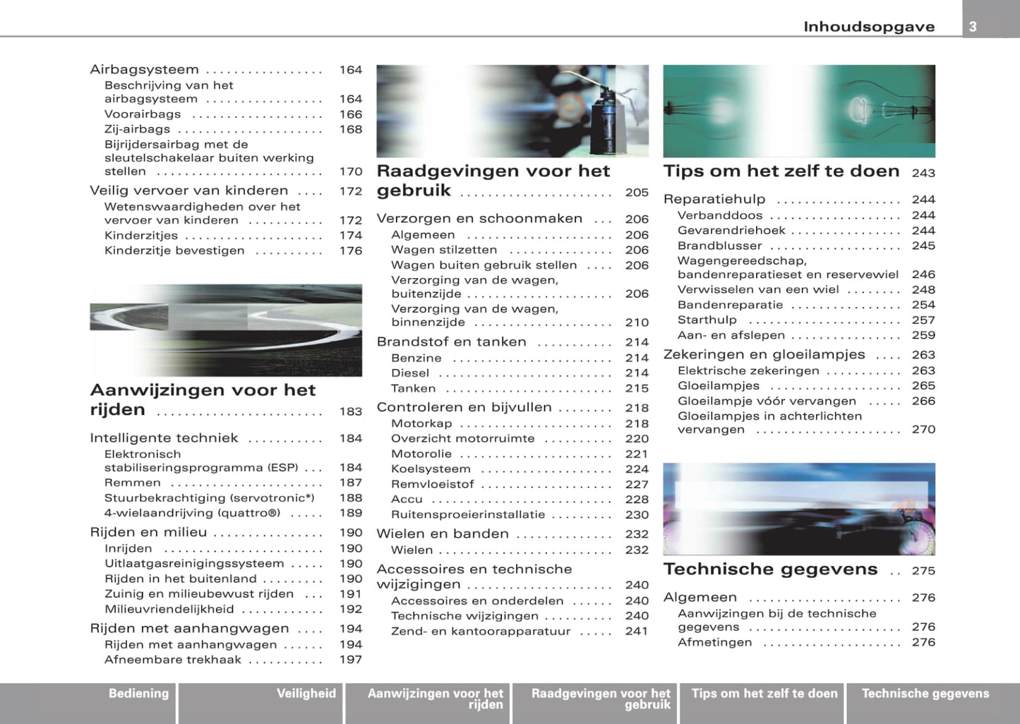 2005-2008 Audi A4 Cabriolet Owner's Manual | Dutch