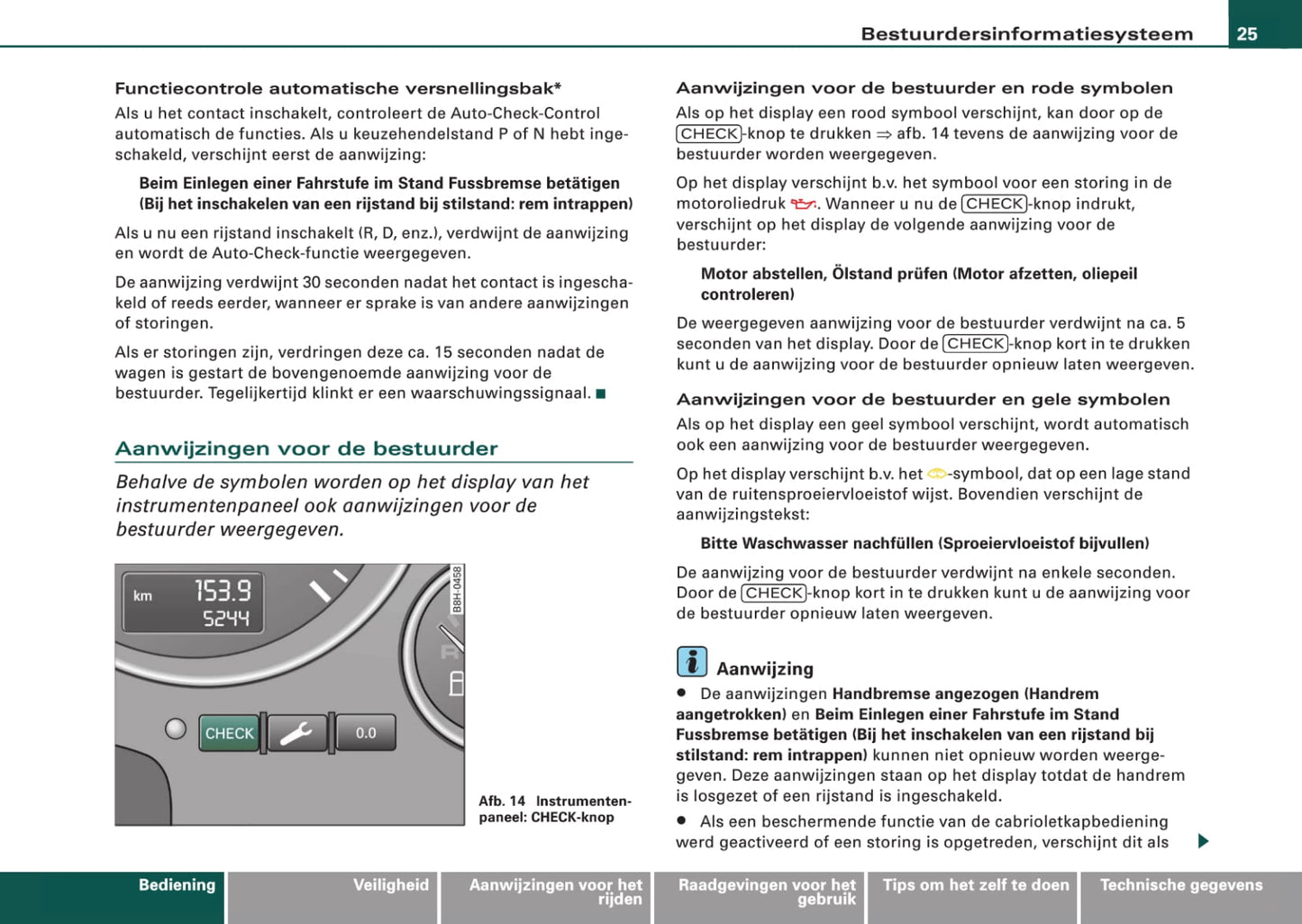 2005-2008 Audi A4 Cabriolet Owner's Manual | Dutch