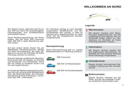 2012-2013 Peugeot 308 Manuel du propriétaire | Allemand