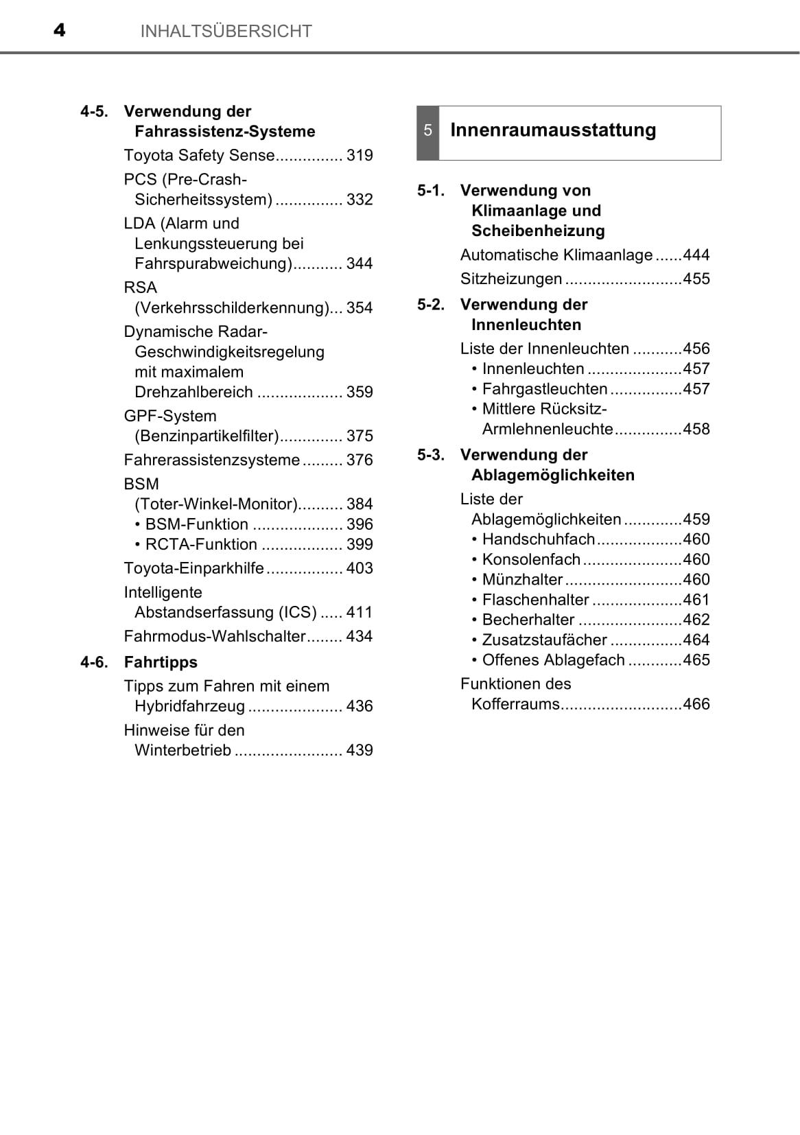 2019-2020 Toyota Camry Hybrid Owner's Manual | German