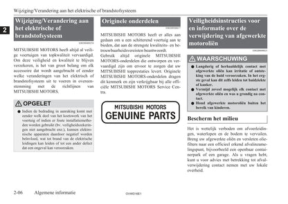 2006-2012 Mitsubishi Pajero Owner's Manual | Dutch