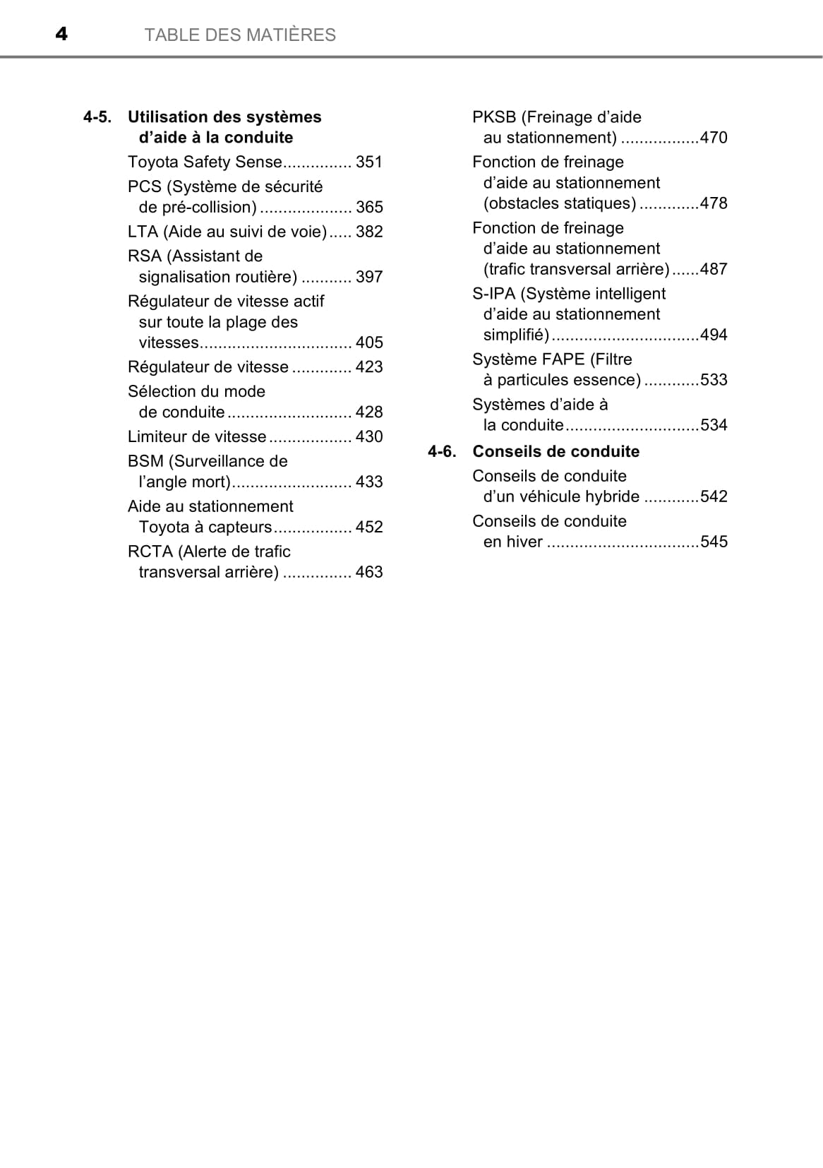 2020-2022 Toyota C-HR Hybrid Owner's Manual | French