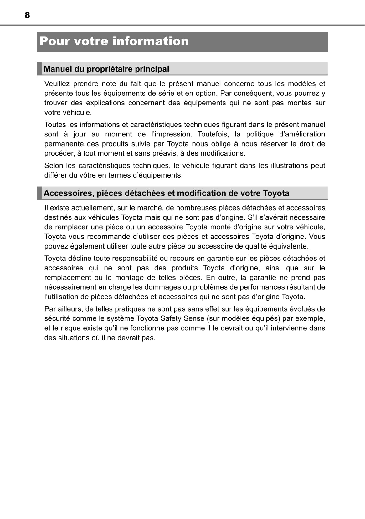 2020-2022 Toyota C-HR Hybrid Owner's Manual | French