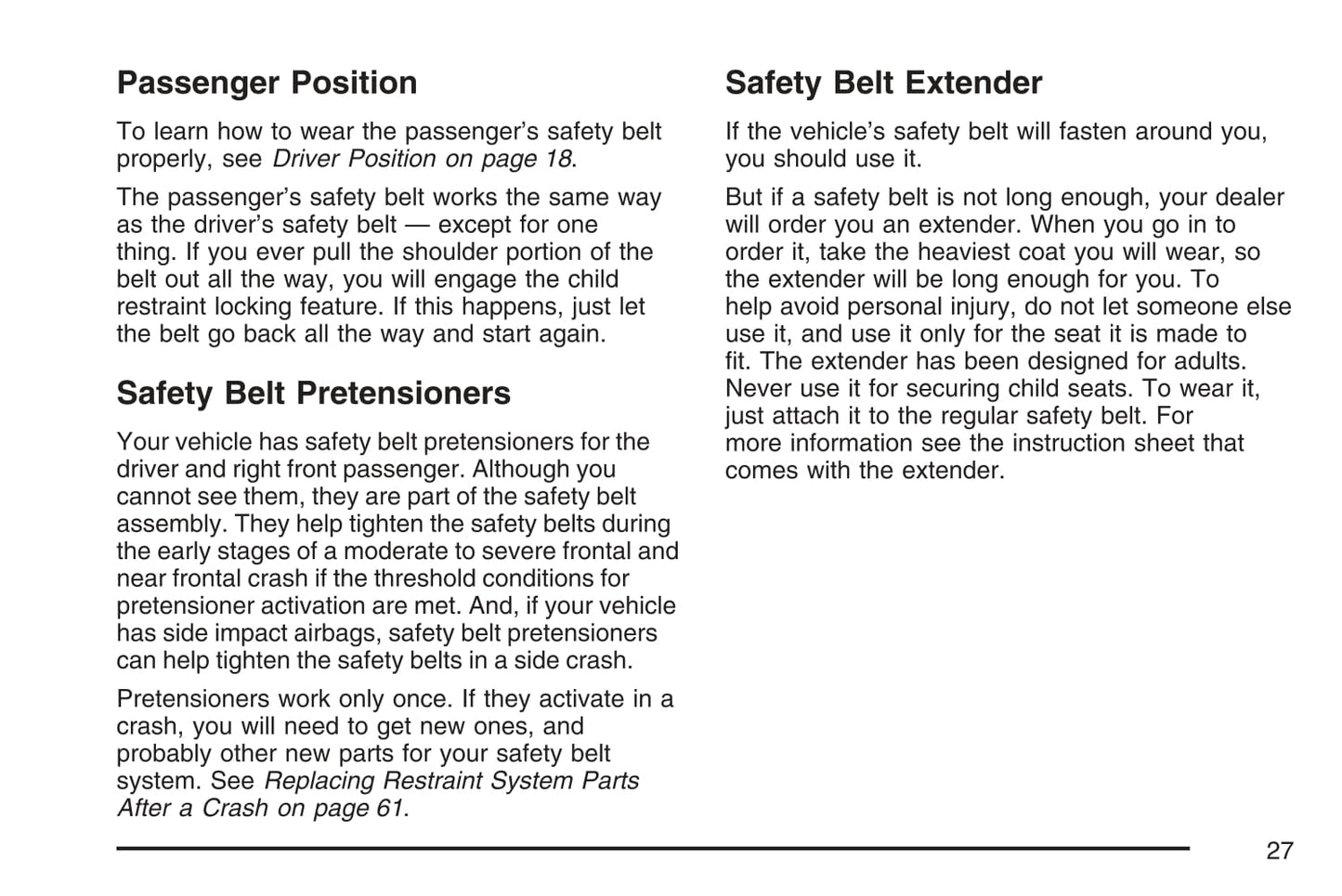 2007 Cadillac XLR/XLR-V Owner's Manual | English