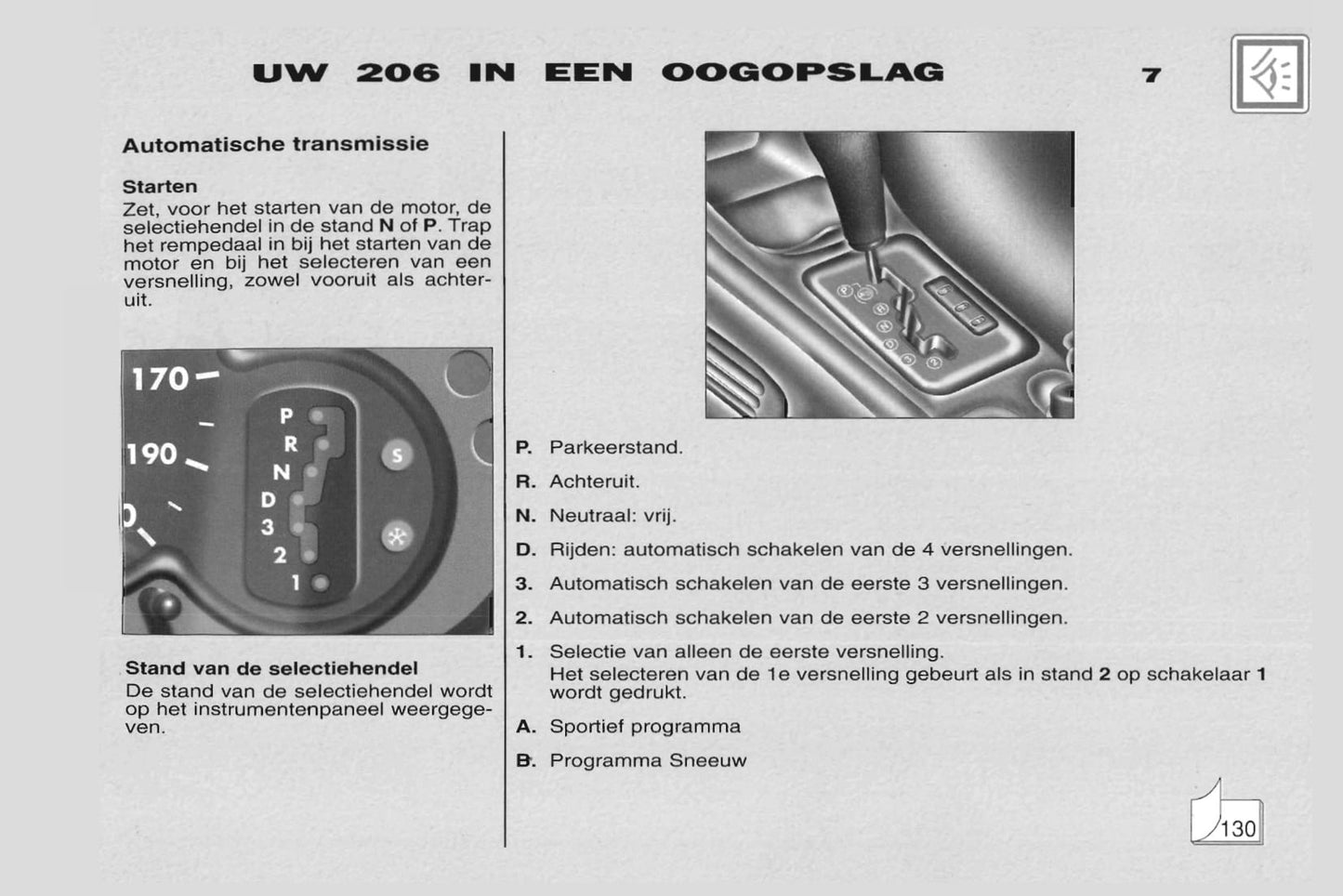 2001-2002 Peugeot 206 Bedienungsanleitung | Niederländisch