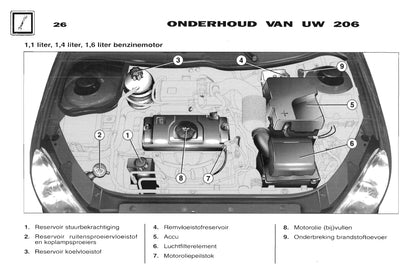 2001-2002 Peugeot 206 Bedienungsanleitung | Niederländisch