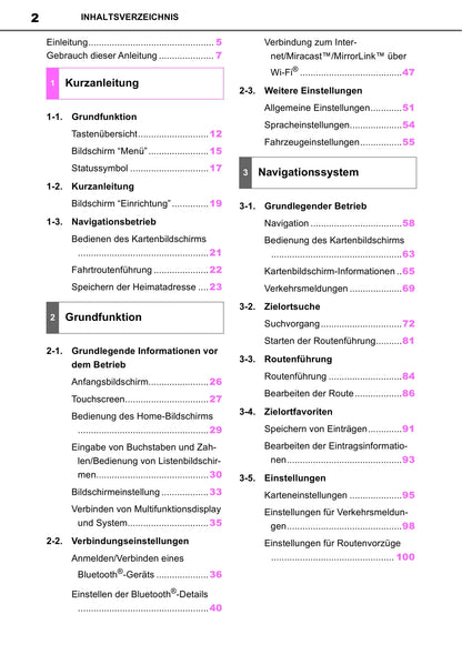 Toyota Touch Mutimedia & Navigationssystem Bedienungsanleitung 2019