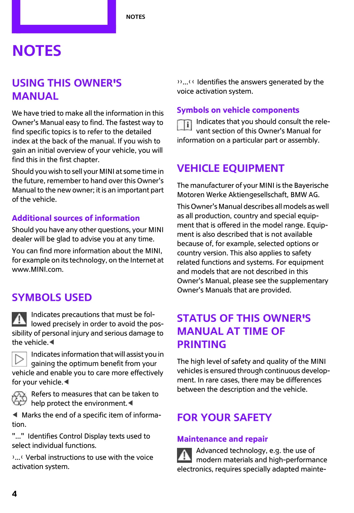 2010-2014 Mini Countryman Owner's Manual | English