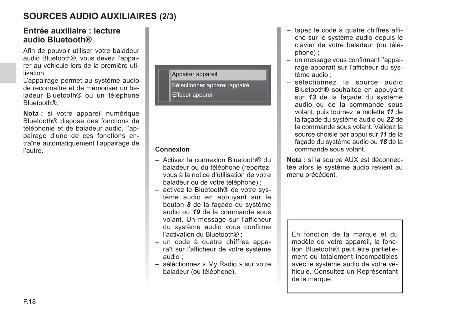 Renault Radio Classic Guide d'utilisation 2017