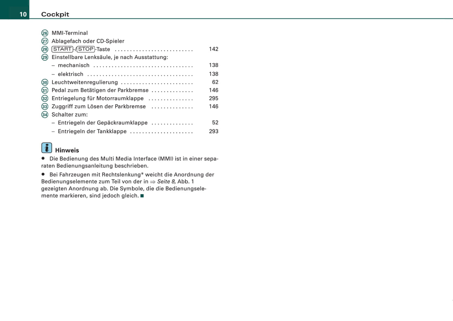 2006-2009 Audi Q7 Owner's Manual | German