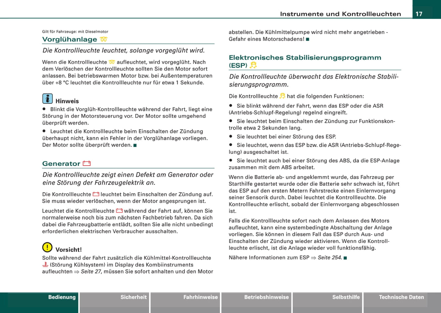 2006-2009 Audi Q7 Owner's Manual | German