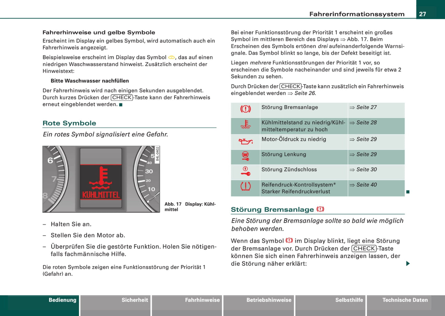 2006-2009 Audi Q7 Owner's Manual | German