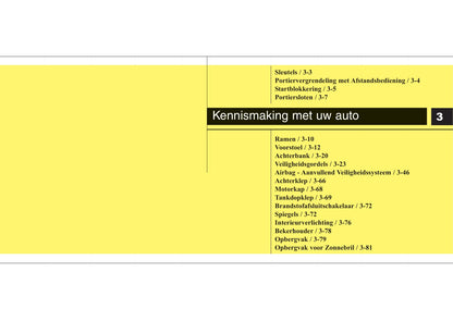 2008-2009 Kia Sorento Owner's Manual | Dutch