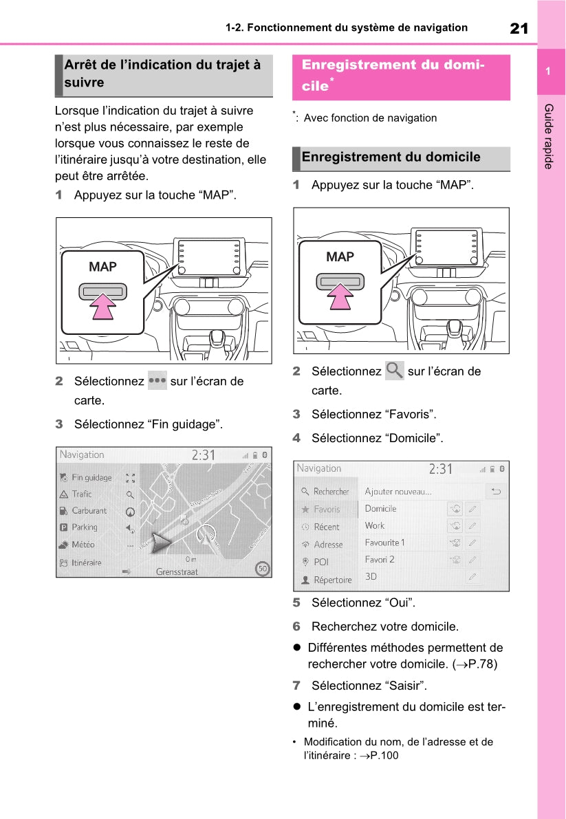 Toyota Rav4 Navigation / Multimediasysteem Guide d'utilisation 2019 - 2023