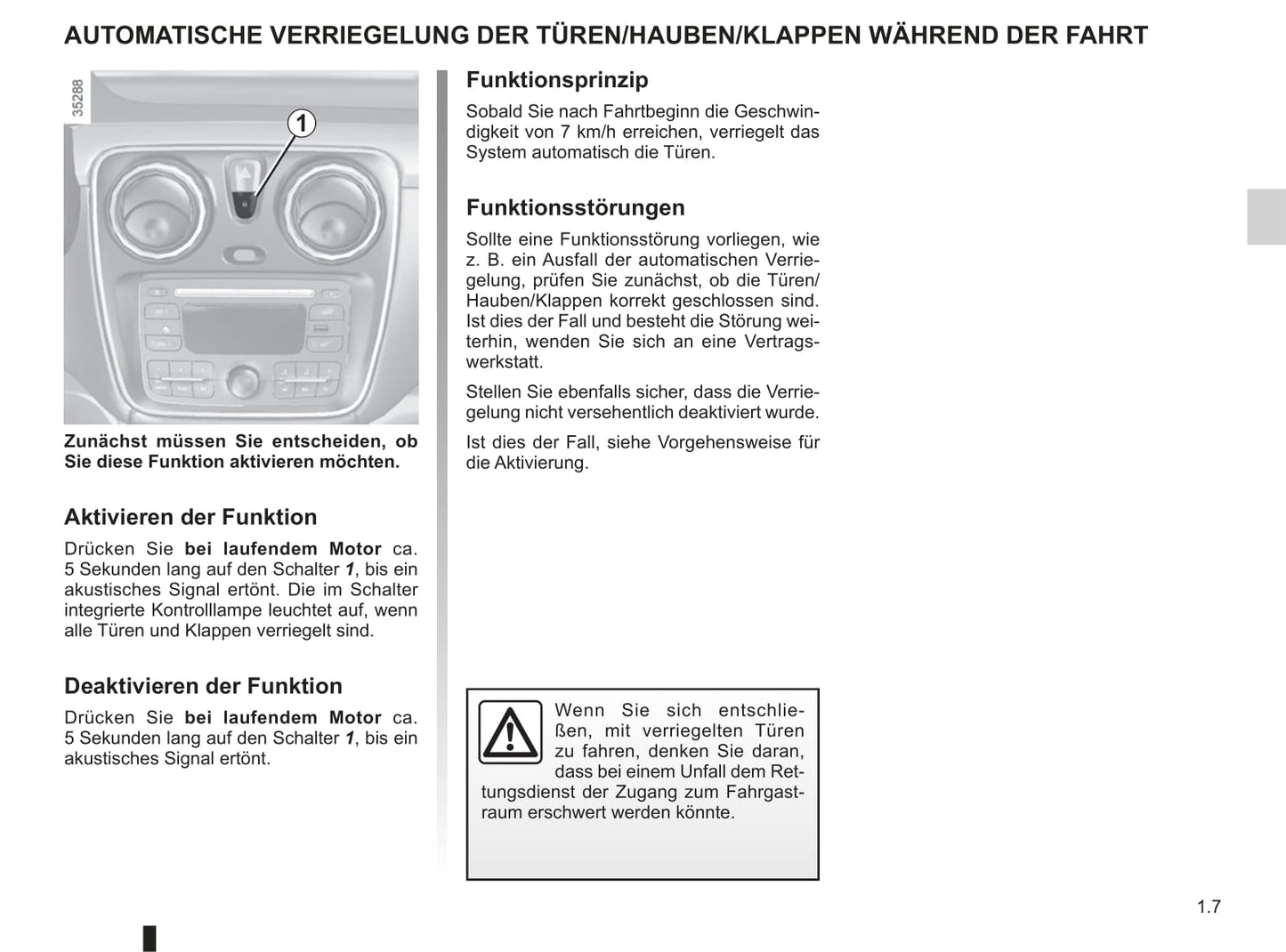 2013-2020 Dacia Dokker Bedienungsanleitung | Deutsch